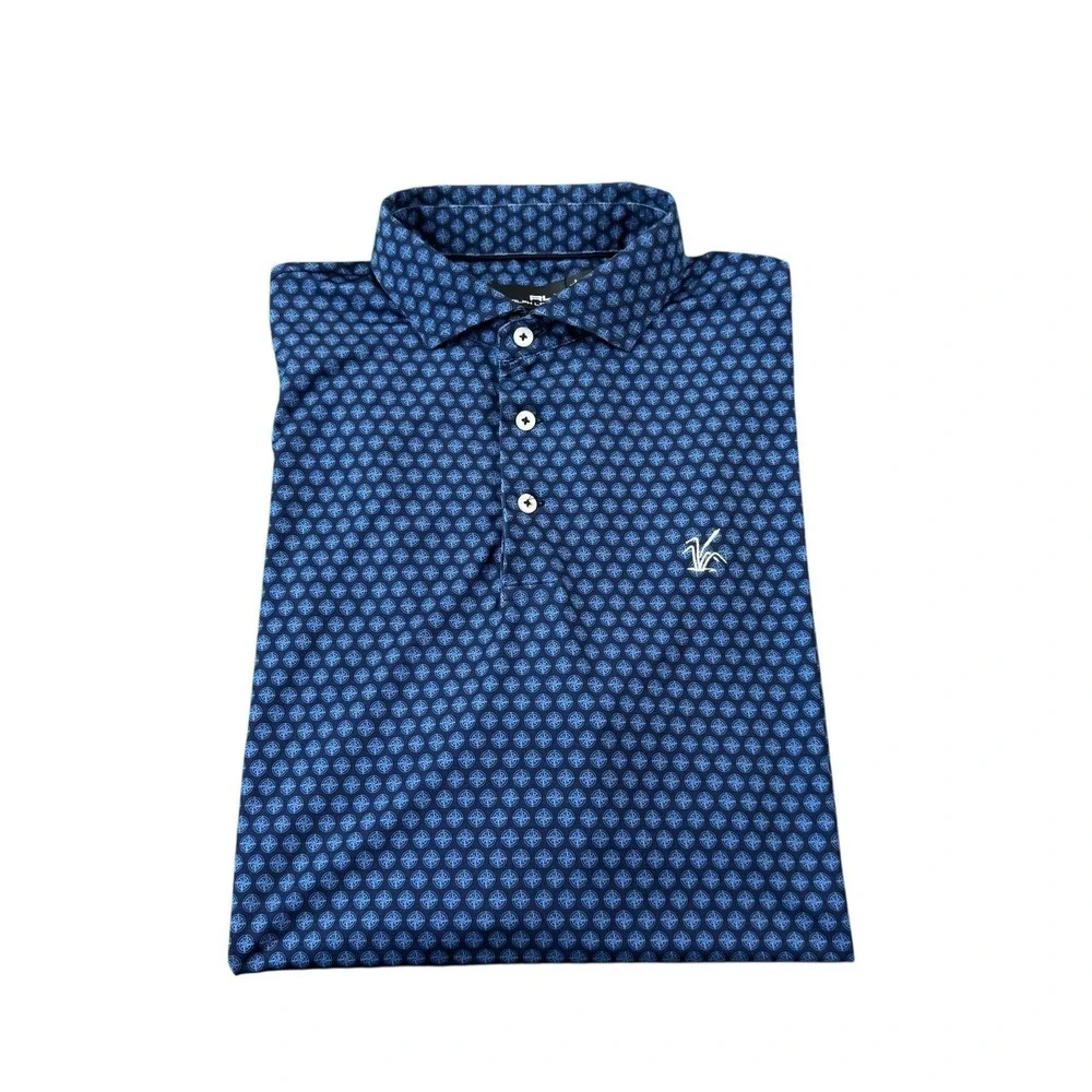 RLX Ralph Lauren Blue Compass AOP Sawgrass Golf Polo Size‎ L